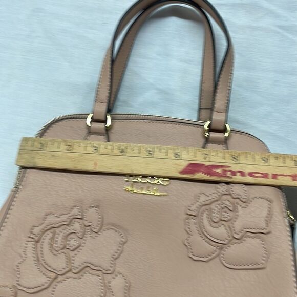Nicole Miller Handbag Tote Embossed Floral Pattern - Picture 10 of 12
